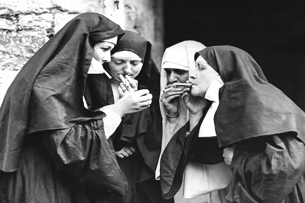 Smoking Nuns by The Art Concept — canvas wall art
