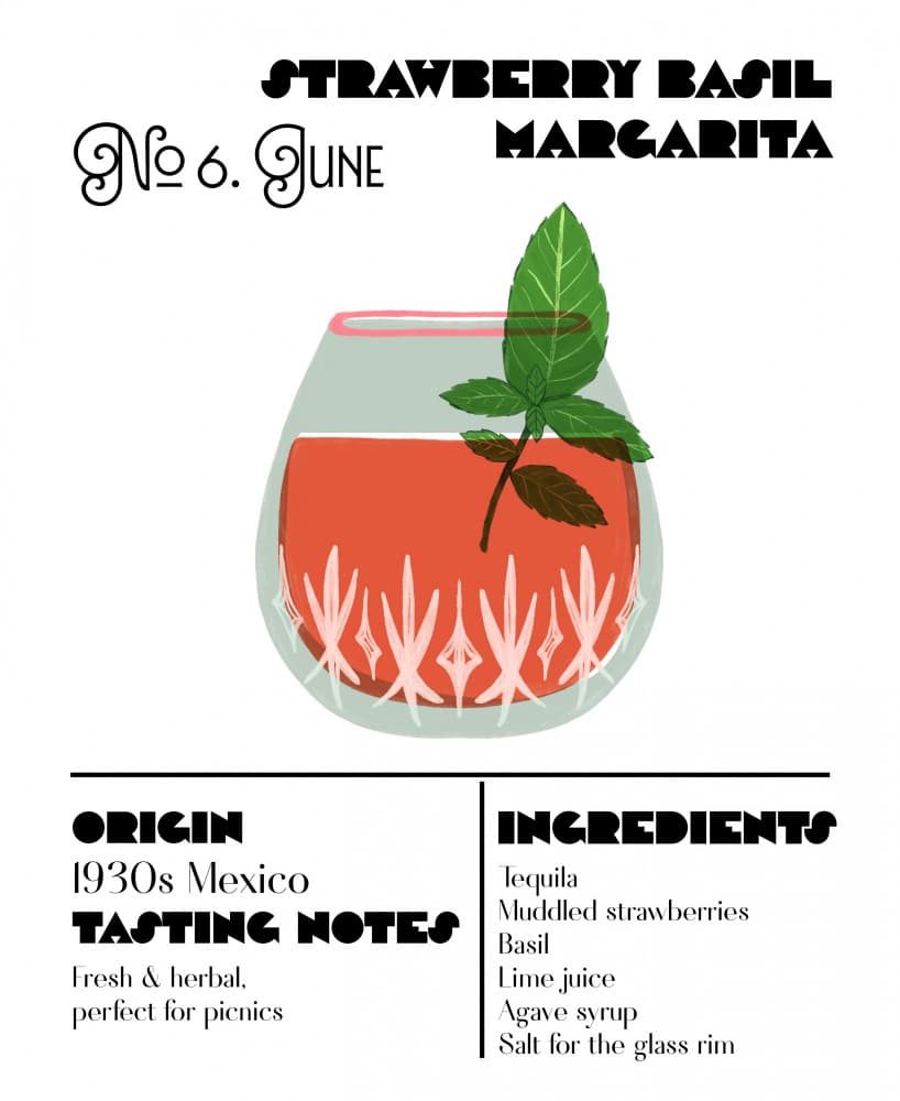 Strawberry Basil Margarita by Charlotte Trudgett — canvas wall art