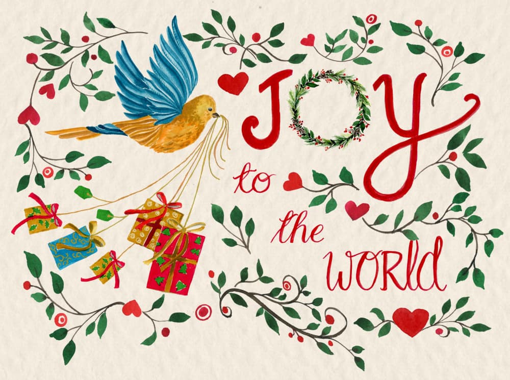 Joy To The World Bird by Suchi Deb — canvas wall art