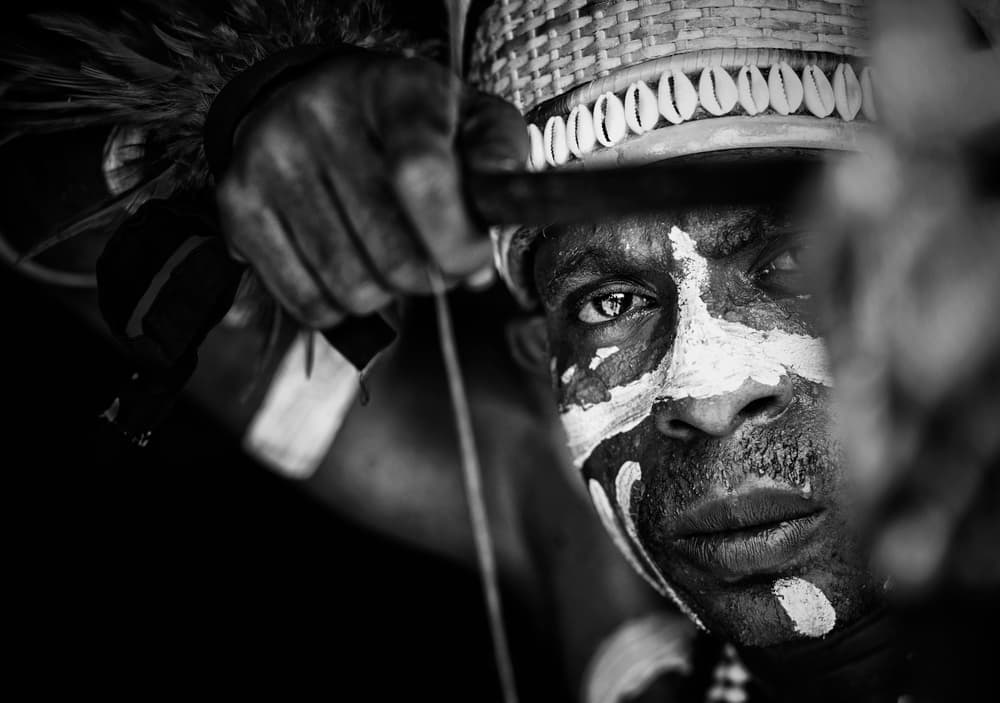 Indigenous Hunter Portrait by Girdan Nasution — canvas wall art