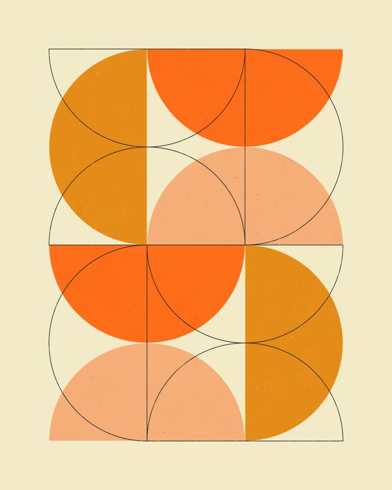 Warm Geometric Shape Study by Jazzberry Blue — canvas wall art