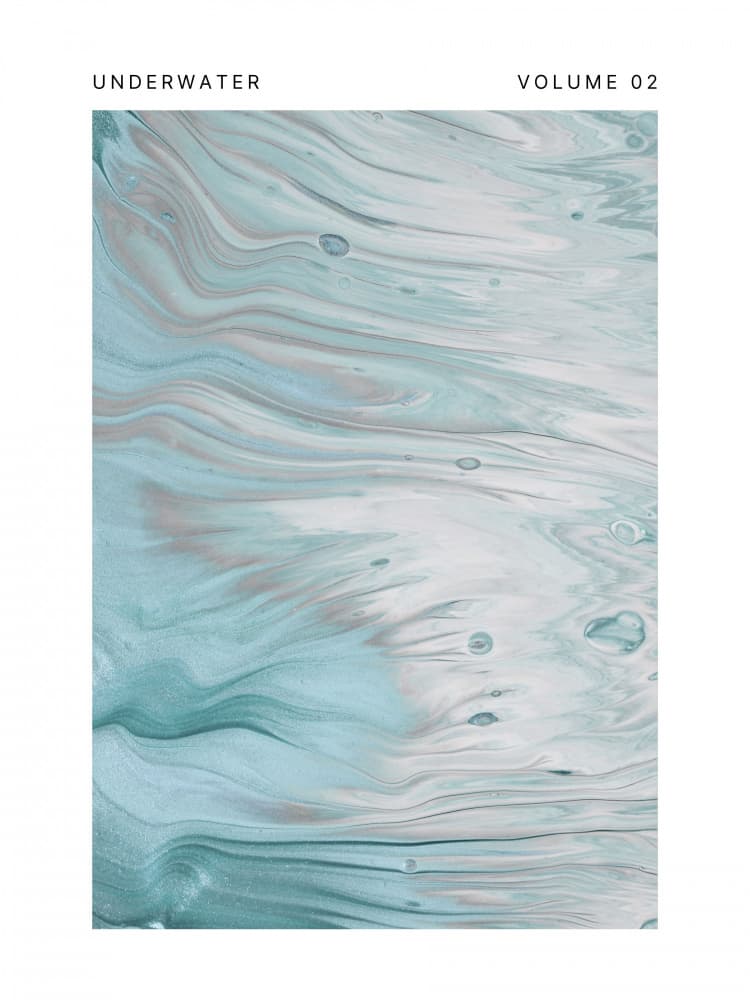 Underwater Teal Flow by Marianne Bassil — canvas wall art