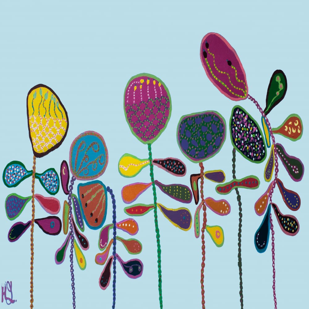Colorful Whimsical Plants by Helen Joynson — canvas wall art