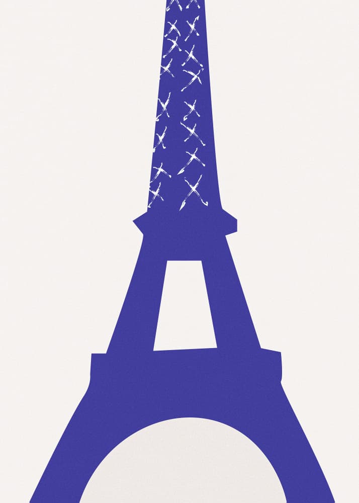 Blue Eiffel Tower by Old Artists Studio II — canvas wall art