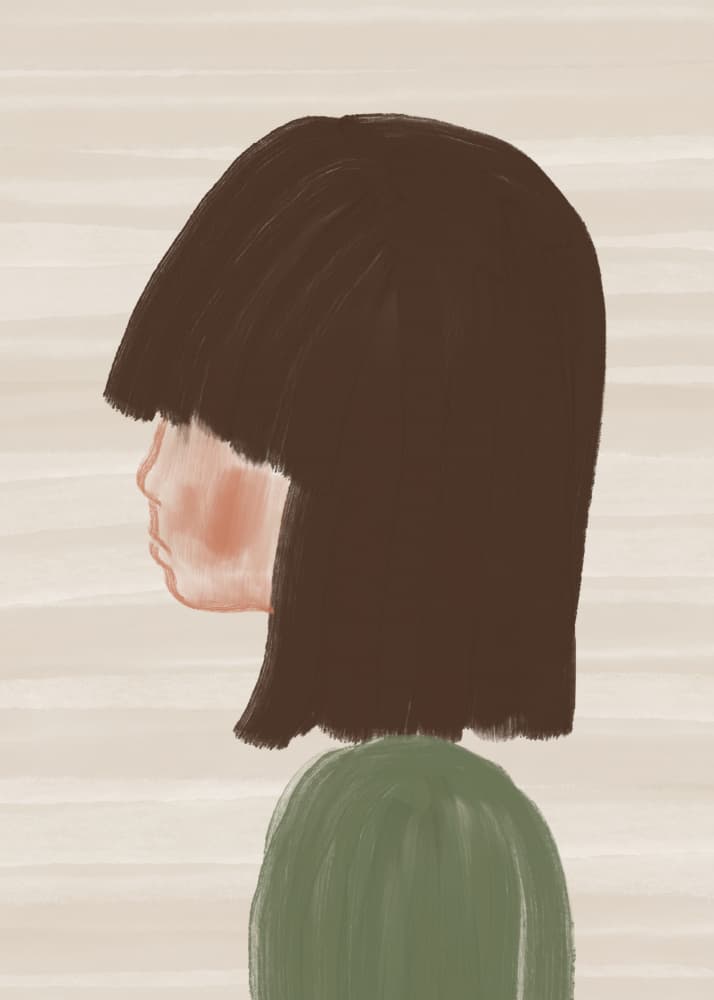 Quiet Girl Profile by Caroline Gräntz — canvas wall art