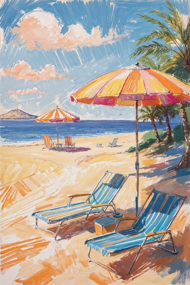 Tropical Beach Relaxation by The Art Concept — canvas wall art