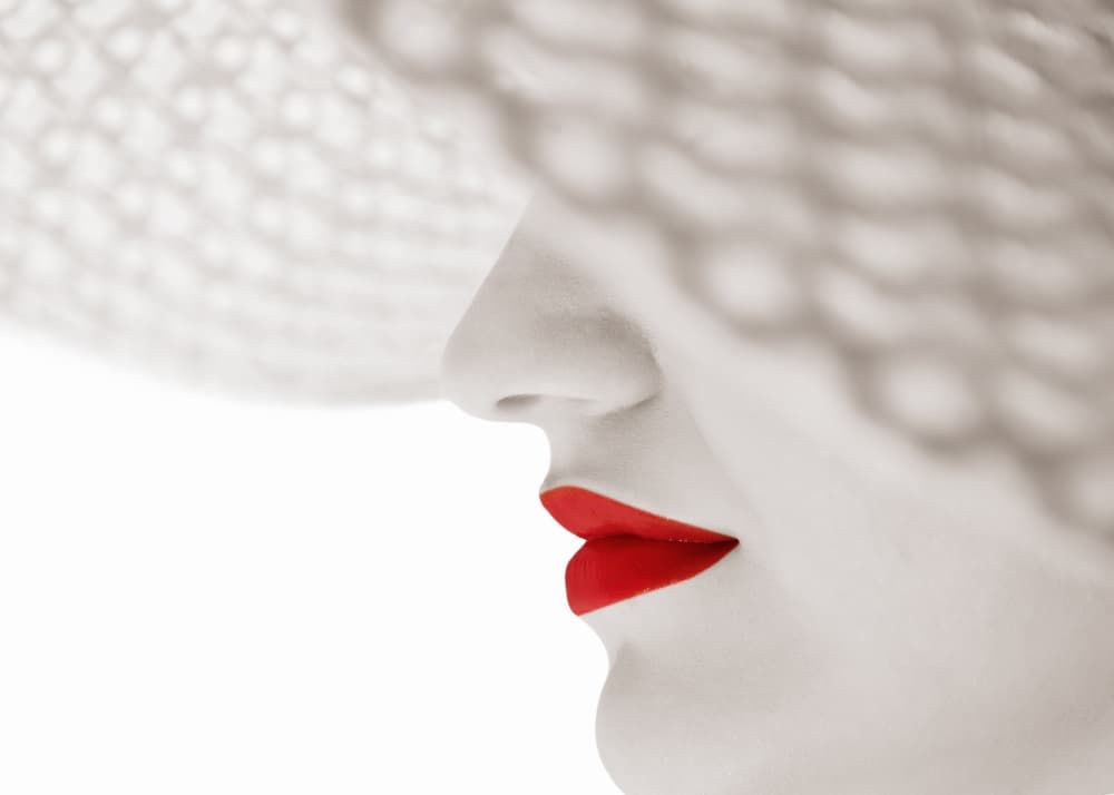Elegant Red Lips by Seyhan Terzioglu — canvas wall art