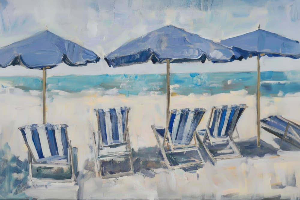 Beach Chairs by Kathrin Pienaar — canvas wall art