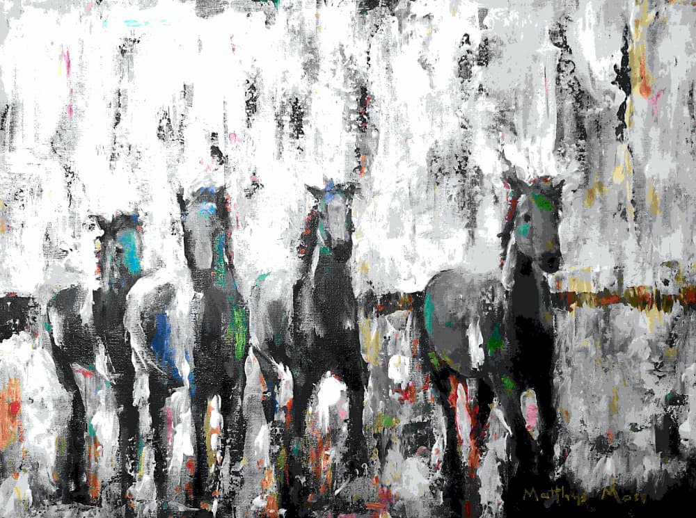 Dynamic Running Horses by Matthys Moss — canvas wall art