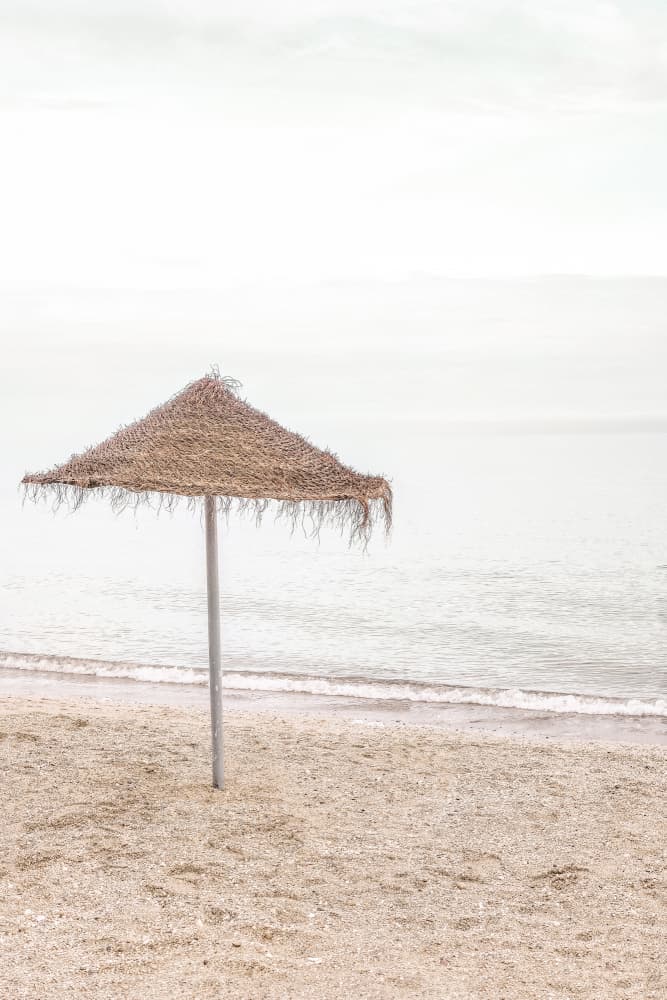 Peaceful Beach Umbrella by Old Artists Studio III — canvas wall art