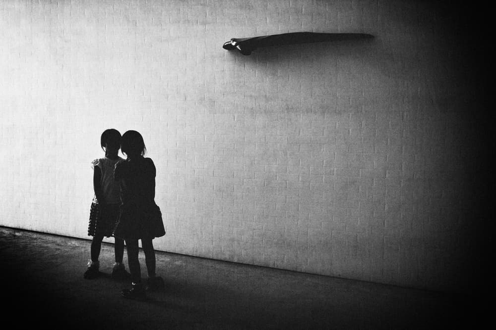 Two Girls Silhouettes by Koji Sugimoto — canvas wall art