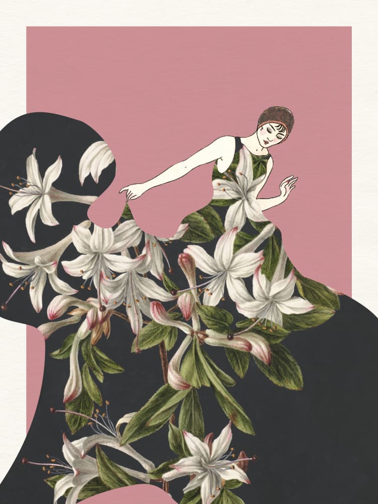 Elegant Floral Fashion by Wild Violets — canvas wall art