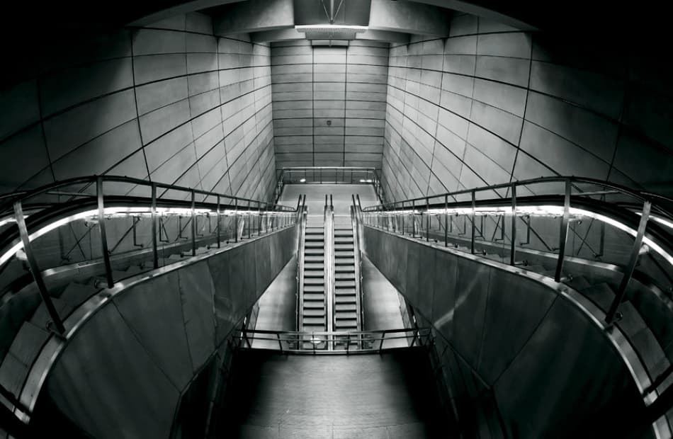 Modern Subway Escalator by Semir Catovic — canvas wall art