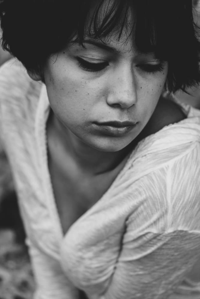 Pensive Young Woman by engin akyurt — canvas wall art