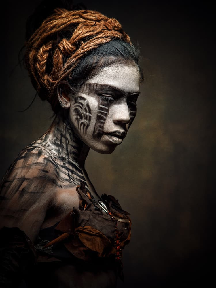 Tribal Painted Portrait by Siegart — canvas wall art