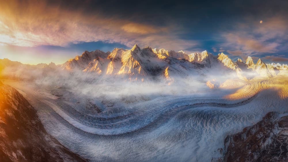 Golden Hour Glacier Peaks by Selions（陈磊） — canvas wall art