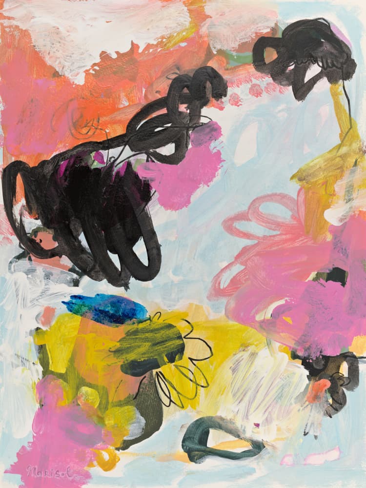 Joyful Abstract Bloom by Marisol Evora — canvas wall art