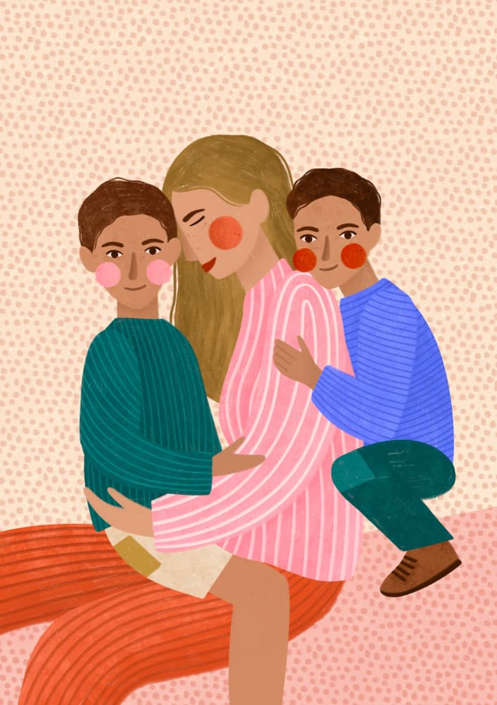 Joyful Family Hug by Bea Müller — canvas wall art
