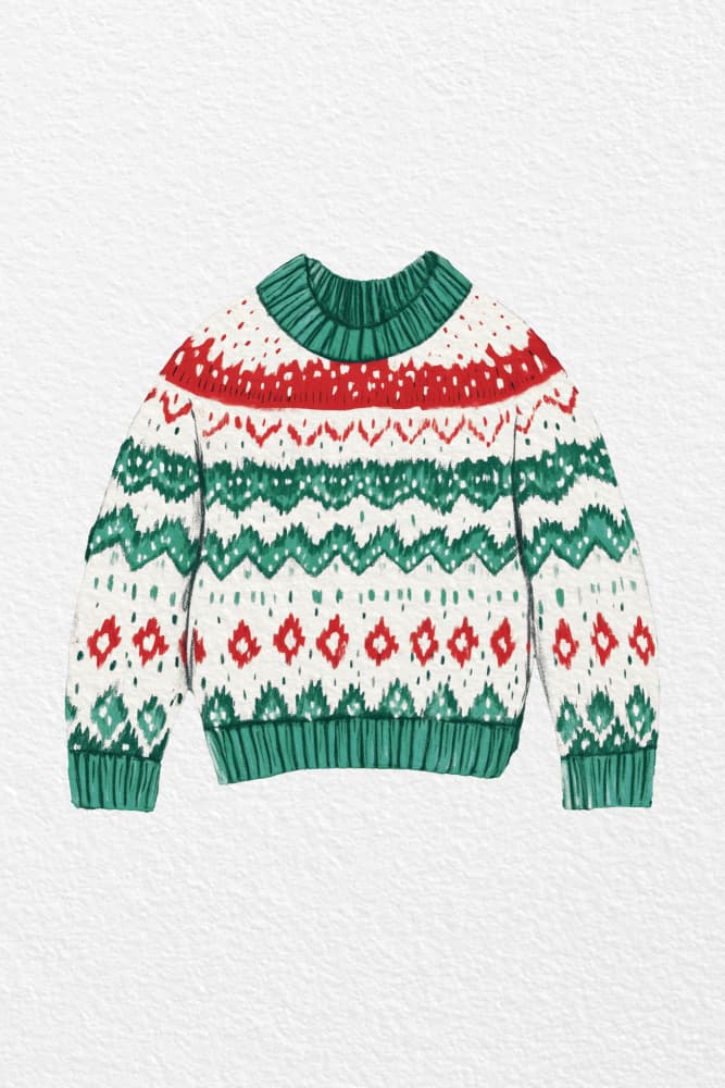 Holiday Fair Isle Sweater by Old Artists Studio IV — canvas wall art