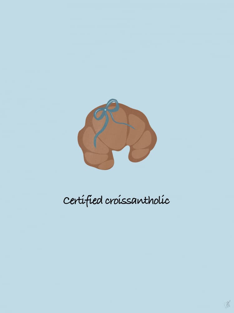 Certified Croissantholic by Anne-Marie Volfova — canvas wall art