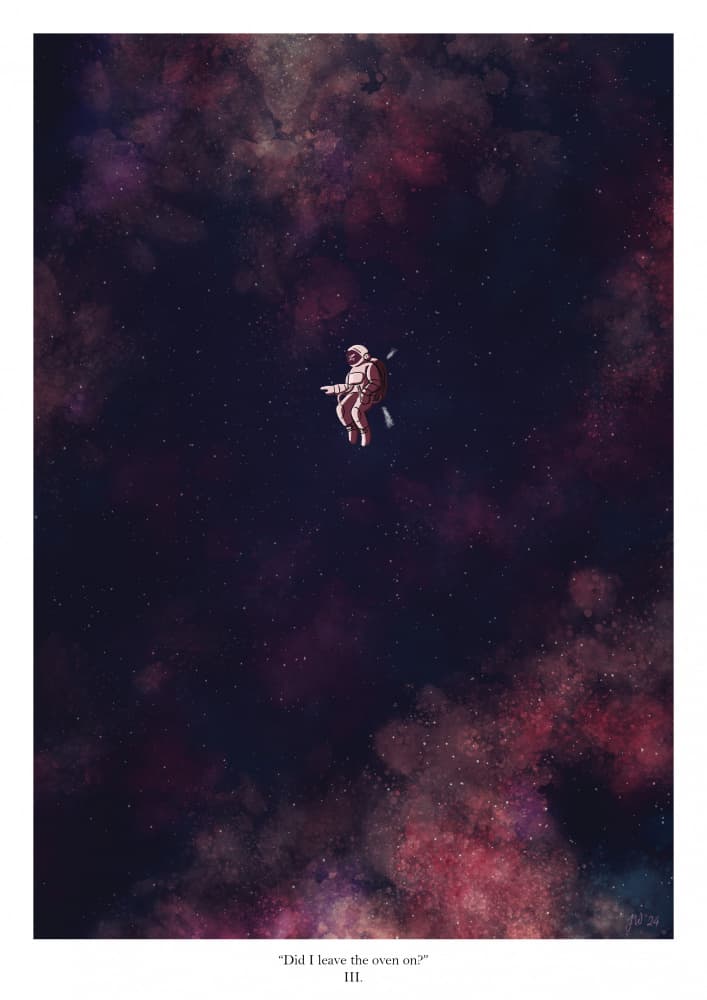 Astronaut In Deep Space by Jake Waldron — canvas wall art
