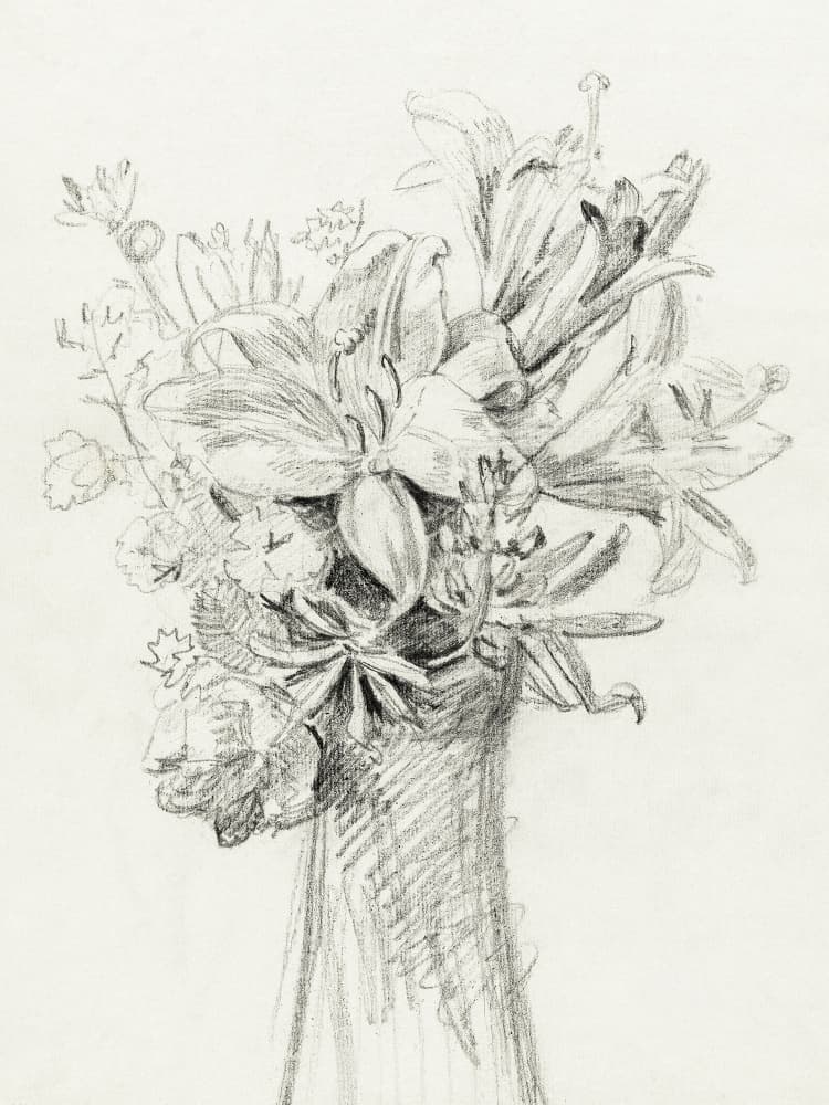Flowers In a Vase by Jean Bernard — canvas wall art