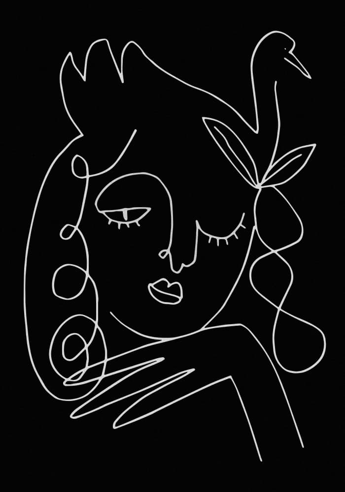 Elegant Swan Woman by Old Artists Studio II — canvas wall art
