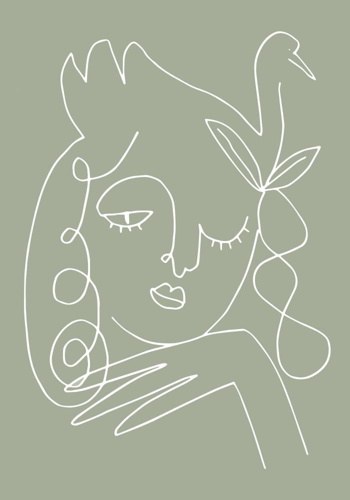 Serene Woman and Bird by Old Artists Studio II — canvas wall art