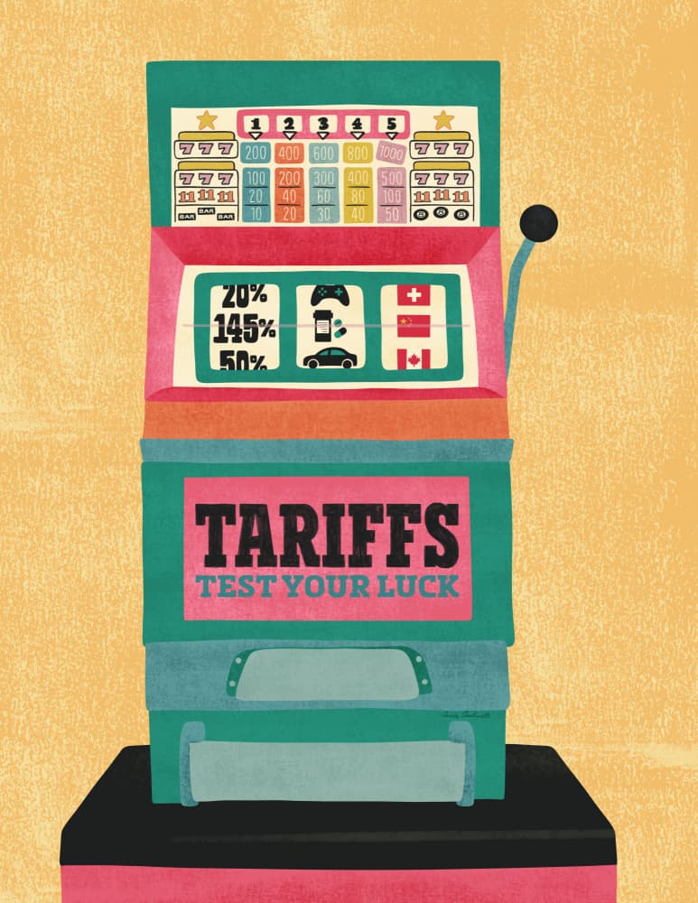 Slot Machine Tariffs by Carrie Cantwell — canvas wall art