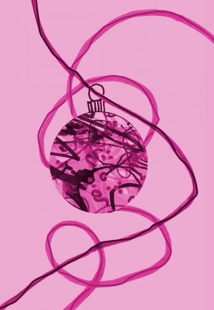 Pink Christmas Ornament by Lori Ann Folz — canvas wall art