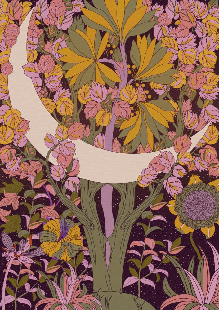 Magical Moonlit Garden by OMG Kitty — canvas wall art