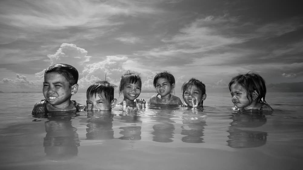 Joyful Ocean Faces by Chan Kim — canvas wall art