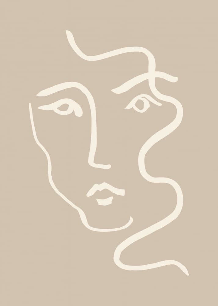 Elegant Line Art Portrait by Old Artists Studio — canvas wall art