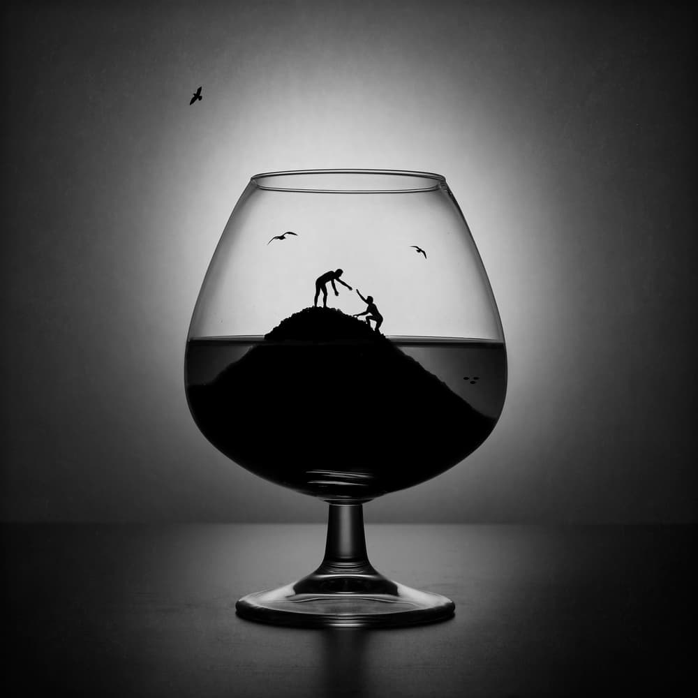 Helping Hand In Glass by Victoria  Glinka — canvas wall art