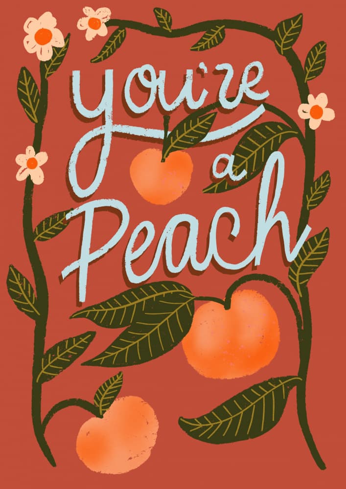 You're A Peach by Charlotte Trudgett — canvas wall art