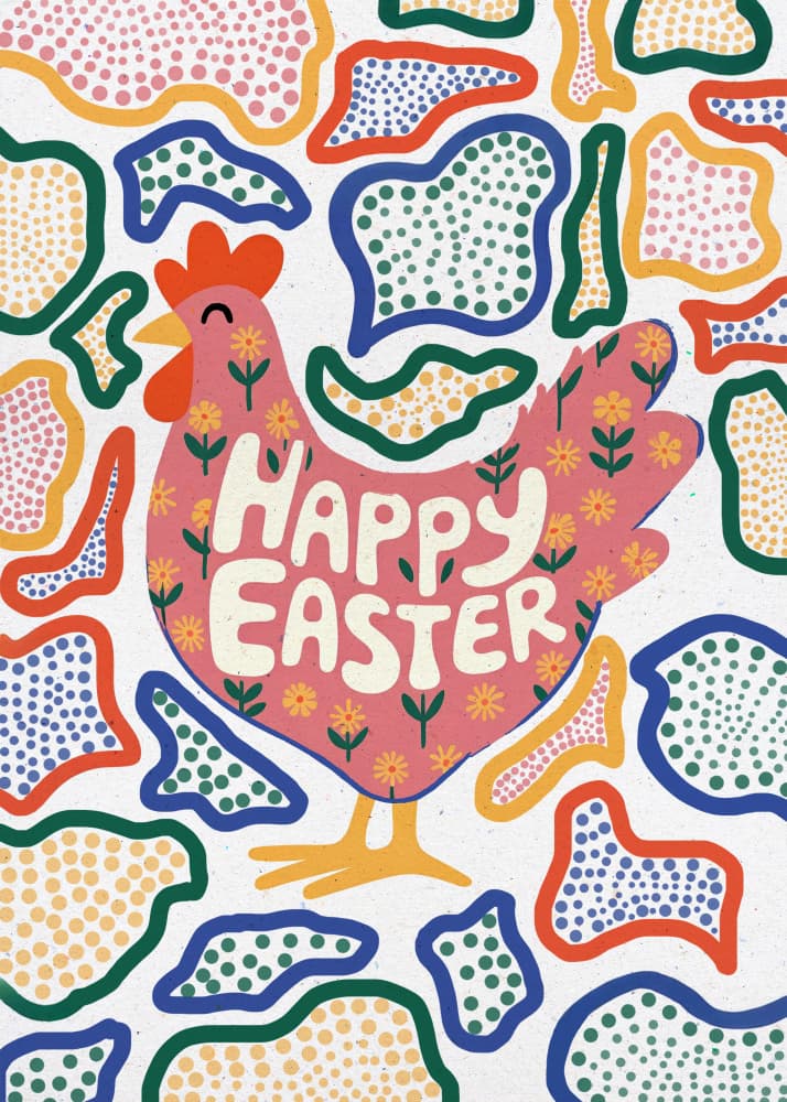 Happy Easter Chicken by Old Artists Studio IV — canvas wall art