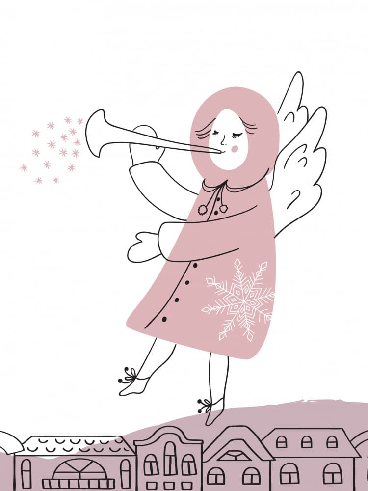 Snow Angel City Serenade by Maria Galybina — canvas wall art