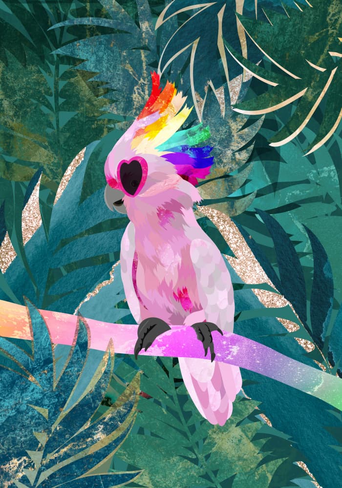 Tropical Rainbow Cockatoo by Sarah Manovski — canvas wall art