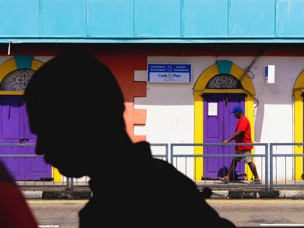 Colorful Street Scene by Zewen Huang — canvas wall art