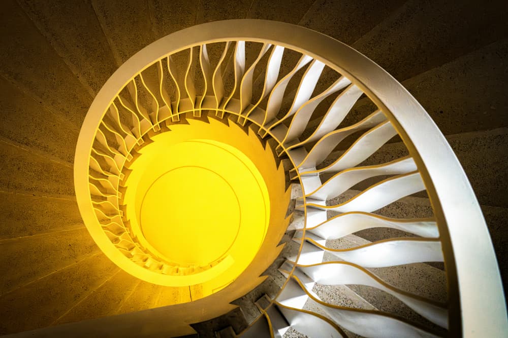 Golden Spiral Staircase by Linda Wride — canvas wall art