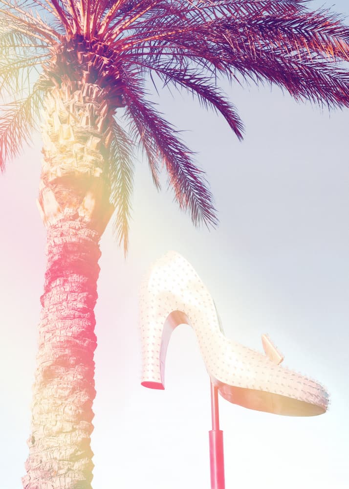 Palm Tree Glam Shoe by Old Artists Studio III — canvas wall art