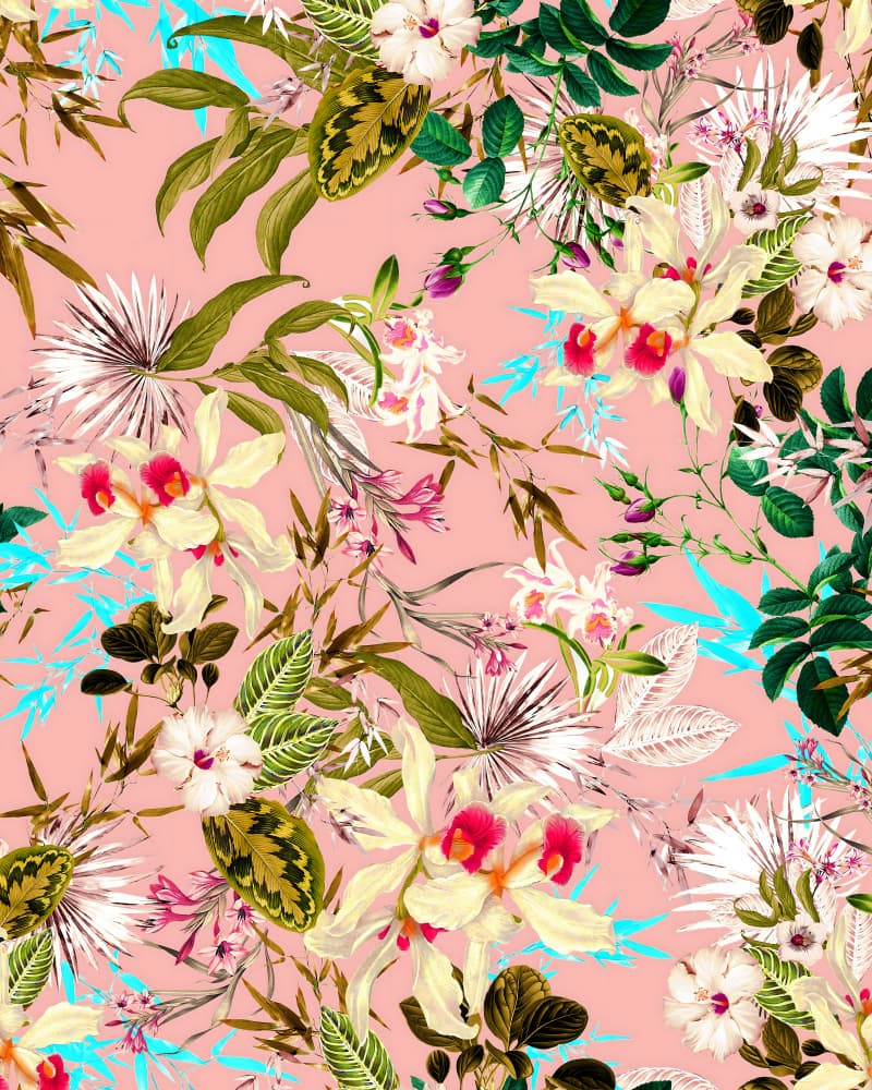 Tropical Pink Orchids by Uma Gokhale — canvas wall art