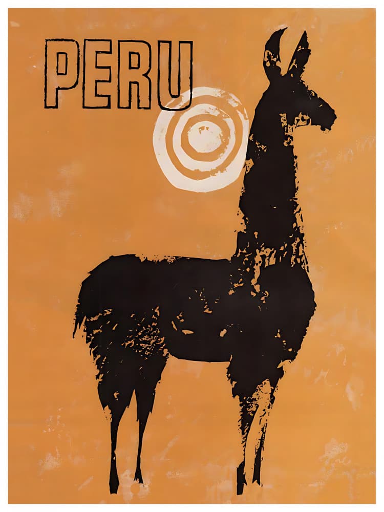 Peru Llama Silhouette by Chad Hyde — canvas wall art