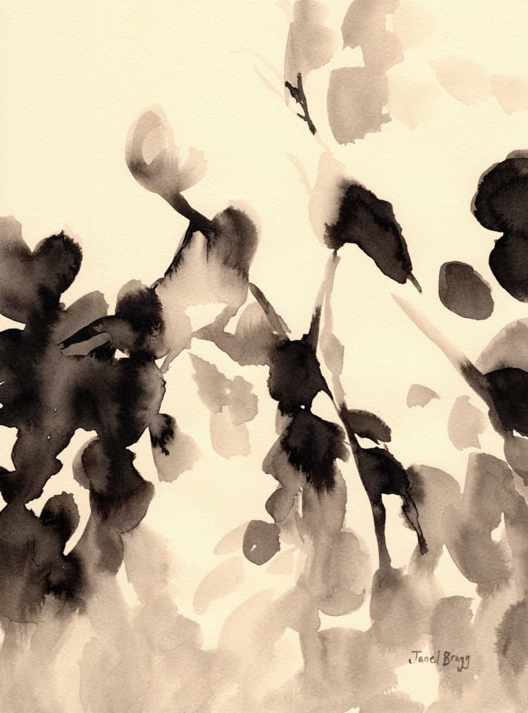 Sepia Botanical Movement by Janel Bragg — canvas wall art