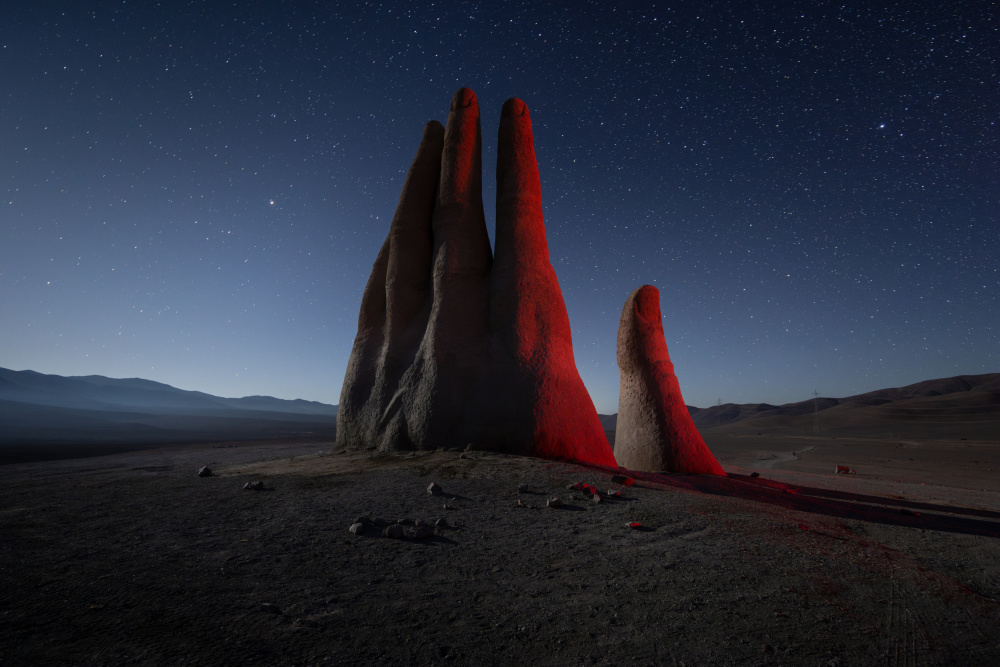 Desert Hand Under Stars by Karol Nienartowicz — canvas wall art