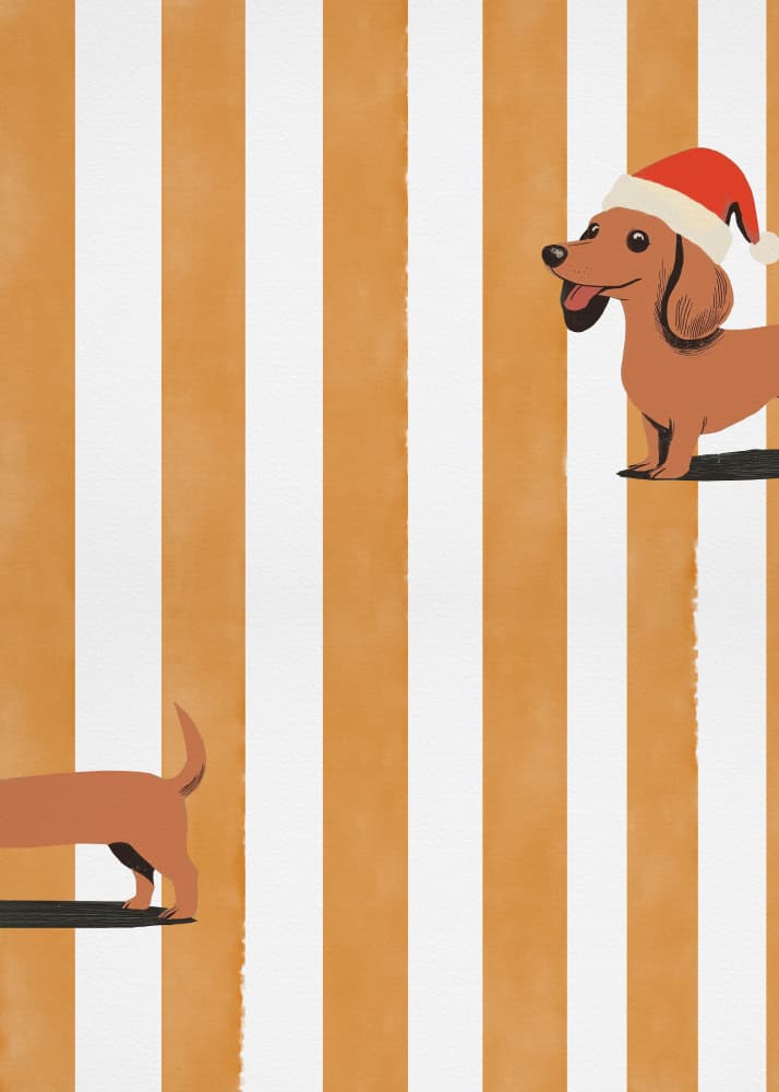 Happy Santa Dachshund by Old Artists Studio — canvas wall art