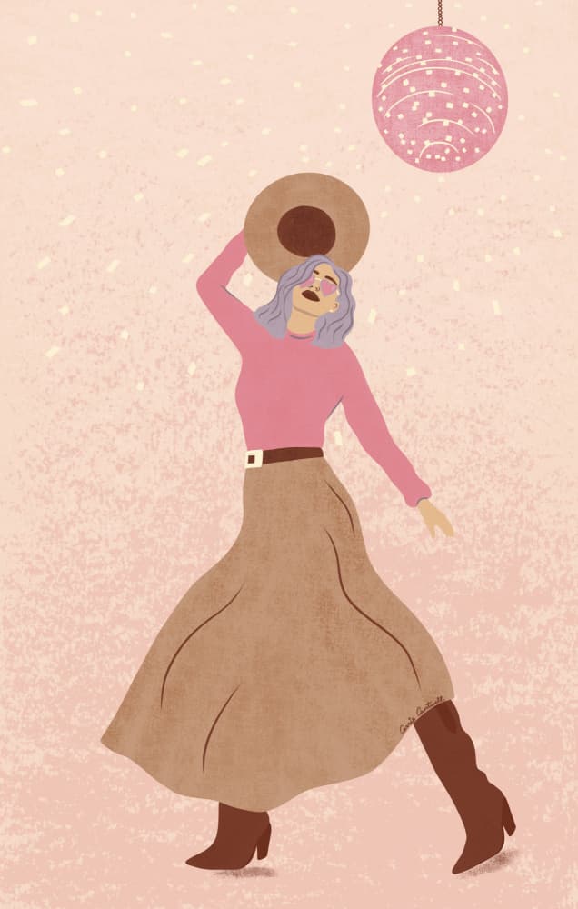 Disco Cowgirl 1 by Carrie Cantwell — canvas wall art