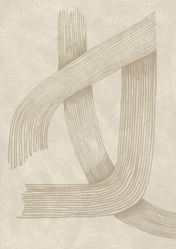 Flowing Beige Lines by Lucrecia Caporale — canvas wall art