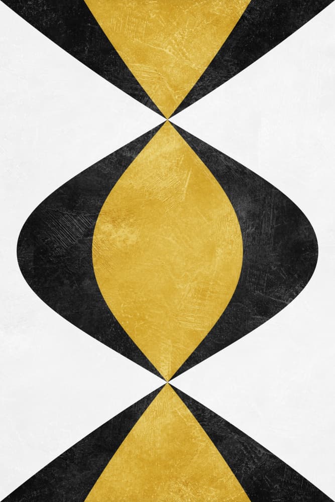 Modern Gold Hourglass by Ema Paraschiv — canvas wall art