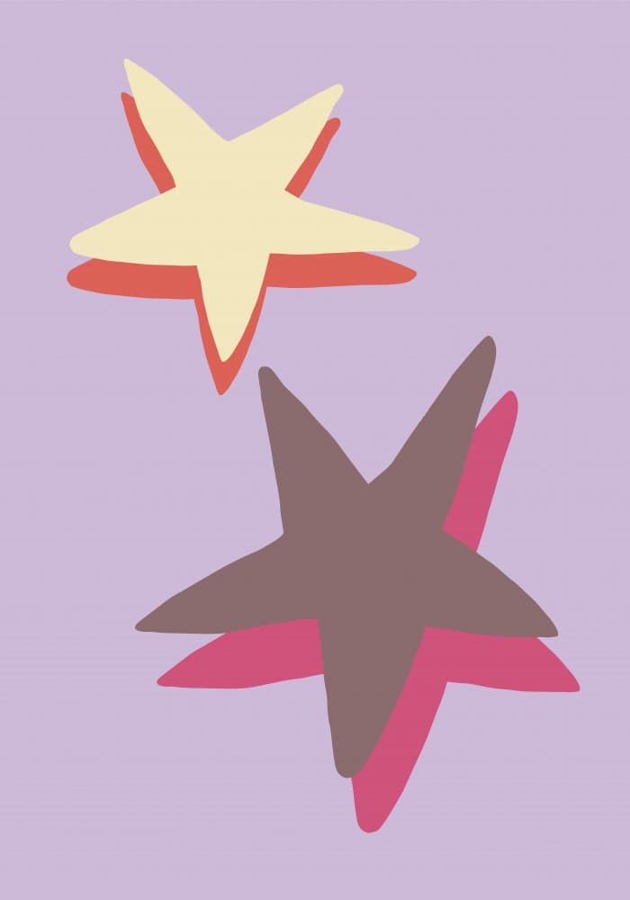 Pastel Overlapping Stars by Old Artists Studio — canvas wall art